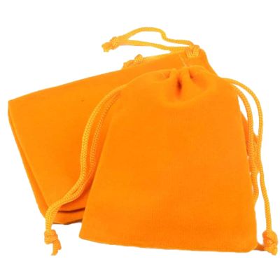 100pcs Velveteen Sack Velvet Cloth Drawstring Bags Jewelry Bags Pouches Small Candy Gift Bags for Christmas Party Wedding Event Supplies Favors Bags Mixed Colors (2.7"x 3.5"/ 7x9cm, Orange)