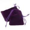 100pcs Velveteen Sack Velvet Cloth Drawstring Bags Jewelry Bags Pouches Small Candy Gift Bags for Christmas Party Wedding Event Supplies Favors Bags Mixed Colors (2.7"x 3.5"/ 7x9cm, Purple) view 1