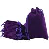 100pcs Velveteen Sack Velvet Cloth Drawstring Bags Jewelry Bags Pouches Small Candy Gift Bags for Christmas Party Wedding Event Supplies Favors Bags Mixed Colors (2.7"x 3.5"/ 7x9cm, Purple) view 2