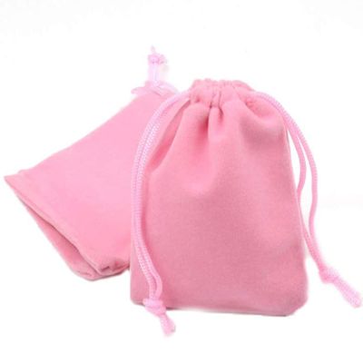 100pcs Velveteen Sack Velvet Cloth Drawstring Bags Jewelry Bags Pouches Small Candy Gift Bags for Christmas Party Wedding Event Supplies Favors Bags Mixed Colors (2.7"x 3.5"/ 7x9cm, Light pink)