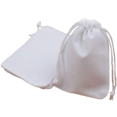 100pcs Velveteen Sack Velvet Cloth Drawstring Bags Jewelry Bags Pouches Small Candy Gift Bags for Christmas Party Wedding Event Supplies Favors Bags Mixed Colors (3.5"x4.6"/ 9x12cm, White)