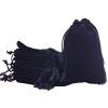 100pcs Velveteen Sack Velvet Cloth Drawstring Bags Jewelry Bags Pouches Small Candy Gift Bags for Christmas Party Wedding Event Supplies Favors Bags Mixed Colors (3.5"x4.6"/ 9x12cm, Black) view 2
