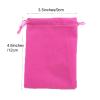 100pcs Velveteen Sack Velvet Cloth Drawstring Bags Jewelry Bags Pouches Small Candy Gift Bags for Christmas Party Wedding Event Supplies Favors Bags Mixed Colors (3.5"x4.6"/ 9x12cm, Hot pink) view 3