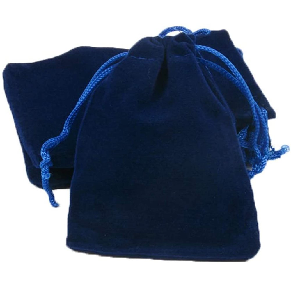 100pcs Velveteen Sack Velvet Cloth Drawstring Bags Jewelry Bags Pouches Small Candy Gift Bags for Christmas Party Wedding Event Supplies Favors Bags Mixed Colors (2.7"x 3.5"/ 7x9cm, Navy blue)