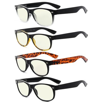 Eyekepper 4 Pack Blue Light Filter Glasses Anti Blue Rays Computer Reading Glasses +2.50