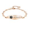 LinnaLove Heart Medical alert bracelet for Women Fashion Medical ID bracelets with Free engravingRose gold-PACEMAKER  view 1