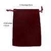 100pcs Velveteen Sack Velvet Cloth Drawstring Bags Jewelry Bags Pouches Small Candy Gift Bags for Christmas Party Wedding Event Supplies Favors Bags Mixed Colors (3.5"x4.6"/ 9x12cm, Burgundy) view 3