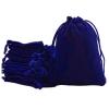 100pcs Velveteen Sack Velvet Cloth Drawstring Bags Jewelry Bags Pouches Small Candy Gift Bags for Christmas Party Wedding Event Supplies Favors Bags Mixed Colors (2.7"x 3.5"/ 7x9cm, Royal blue) view 2