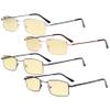 Eyekepper 4 Pack Reading Glasses Blue Light Blocking Memory Titanium Bridge Computer Readers Yellow Tinted +1.50 view 1