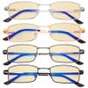Eyekepper 4 Pack Reading Glasses Blue Light Blocking Memory Titanium Bridge Computer Readers Yellow Tinted +2.00 view 2