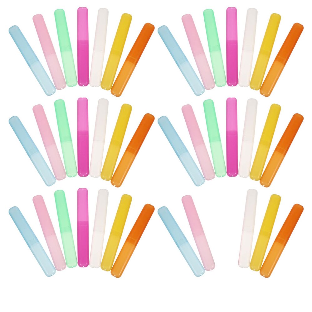 40pcs Toothbrush Box Travel Toothbrush Containers Portable Toothbrush Container Portable Travel Toothbrush Holder Travel Toothbrush Cover Kid Suit Child Toothpaste Abs Tube Bracket
