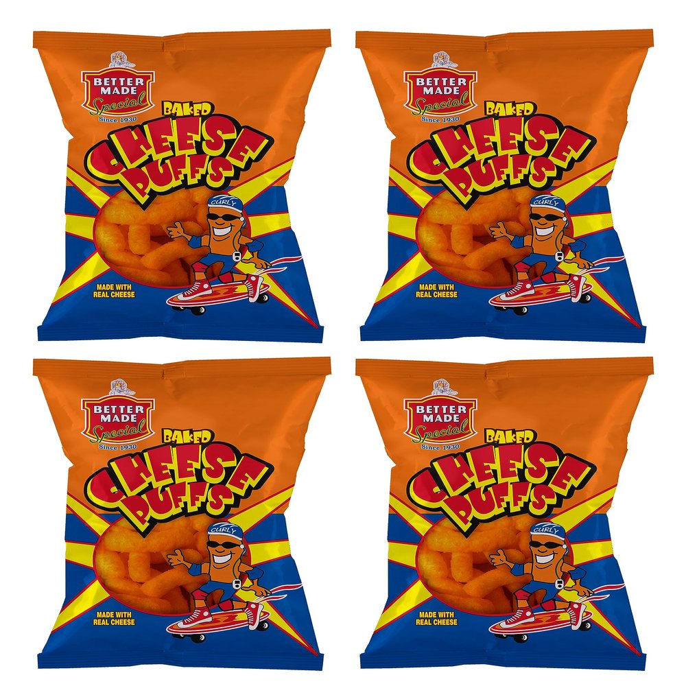 Better Made Special Baked Cheese Puffs (4) x Family Size Bags 10oz (Pack of 4)