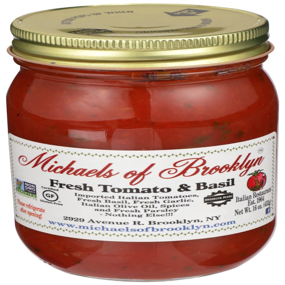 Michaels Of Bro, Michaels Tomato Basil Sauce, 16 Ounce