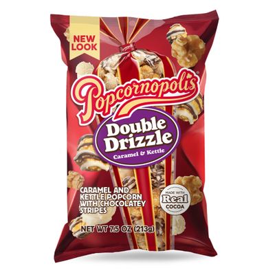 Popcornopolis Double Drizzle Bag Ready-To-Eat Popcorn 7.5 oz