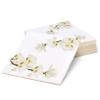 Gift Boutique 100 Magnolia Cocktail Napkins White Floral Blossom Disposable Paper Spring Flowers Beverage Hand Napkin view 2