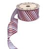 Red Glitter Stripes Christmas Ribbon - 2 1/2" x 20 Yards, Wired Edge, Red White Candy Cane, Wreath, Garland, Gift Wrapping, Bows view 1