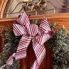 Red Glitter Stripes Christmas Ribbon - 2 1/2" x 20 Yards, Wired Edge, Red White Candy Cane, Wreath, Garland, Gift Wrapping, Bows view 2