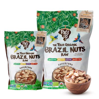 2 Snacks The True Organic Brazil Nuts Medium Size 48 oz 3lbs Raw and Unsalted Rich in Vegetable Protein Fresh, Vegan and Gluten Free Forest Up