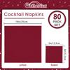 Maroon Cocktail Napkins 3-ply 80PCS Burgundy Red Beverage Napkin Disposable Paper Cocktail Napkins Dinner Napkins for Birthday Graduation Party Restaurant Bar Picnic view 3