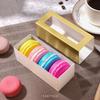 BAKIPACK 30 Macaron Boxes for 4 or 5 Macarons Gold Macaron Gift Boxes, Candy Boxes, Macarons Box with Clear Window (Interior Measurement 4.8" x 1.9" x 1.9" without Macaron inside) view 3