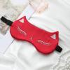AKOAK 1 Pack Sleeping Eye Mask Cute Cat Silk Sleeping Eye Mask Breathable Comfortable Light Proof Sleep Protective Eye Mask with Adjustable Lacing for Girls, Kids, Women Traveling for Naps (Red) view 4