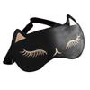 AKOAK 1 Pack Sleeping Eye Mask Cute Cat Silk Sleeping Eye Mask Breathable Comfortable Light Proof Sleep Protective Eye Mask with Adjustable Lacing for Girls, Kids, Women Traveling for Naps (Black) view 1