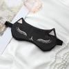 AKOAK 1 Pack Sleeping Eye Mask Cute Cat Silk Sleeping Eye Mask Breathable Comfortable Light Proof Sleep Protective Eye Mask with Adjustable Lacing for Girls, Kids, Women Traveling for Naps (Black) view 3