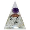 MODERN INDIAN ART Moonstone Sphere & Amethyst Pyramid Meditation Crystal Healing and Meditation Protection Energy and Abundance view 1