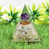 MODERN INDIAN ART Moonstone Sphere & Amethyst Pyramid Meditation Crystal Healing and Meditation Protection Energy and Abundance view 4