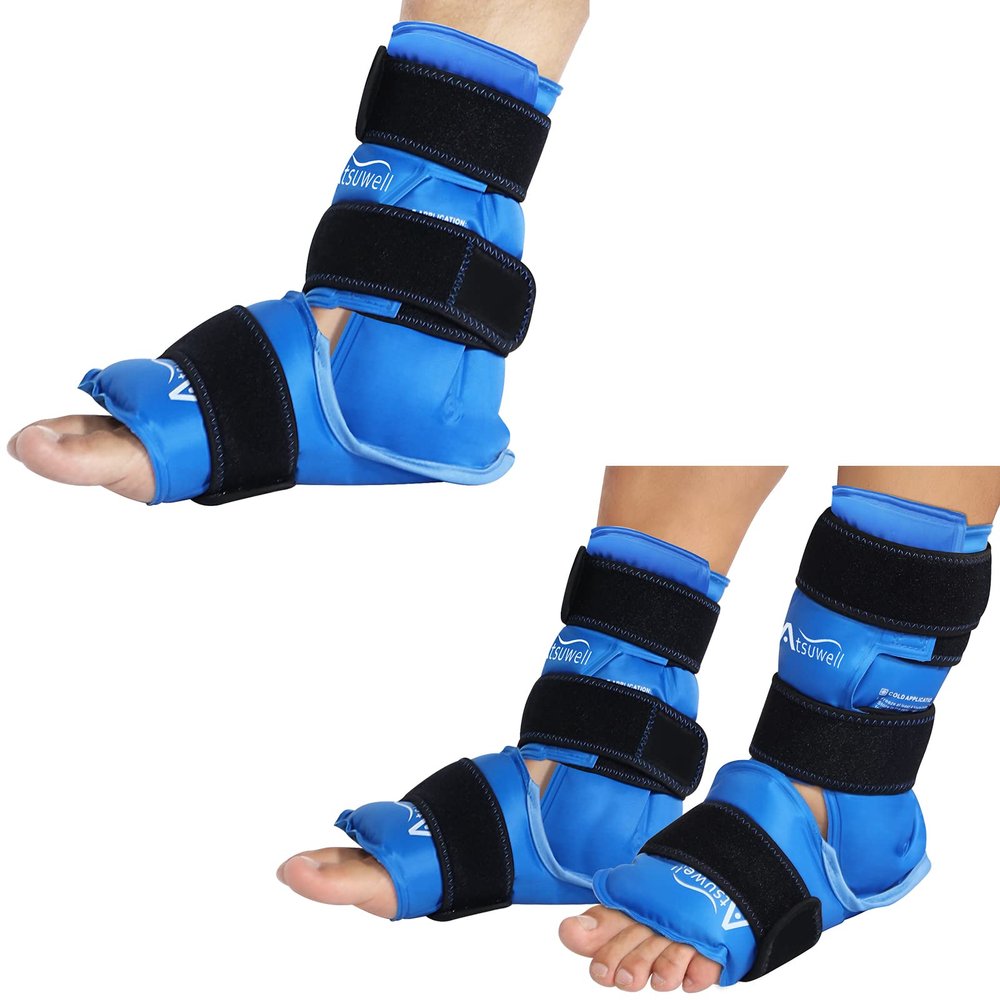 Atsuwell Foot Ankle Ice Pack Wrap, Cold Compression for Plantar Fasciitis, Achiles Tendo,Surgery Recovery,Sprained Pain Rilef
