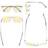 Eyekepper Blue Light Blocking Computer Reading Glasses Flexable Rimless Readers Men Women Yellow Tinted Gunmetal +4.00 view 3