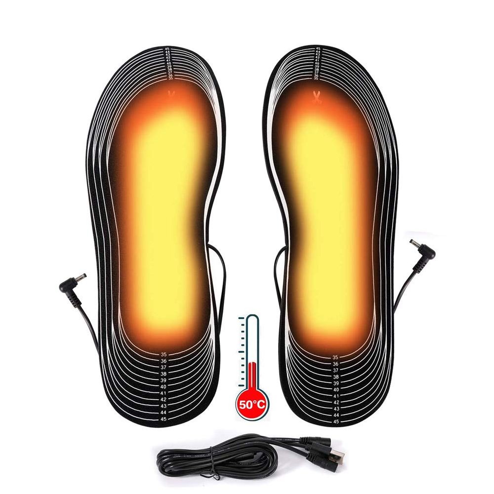 1Pair Heating Insole,Electric Heating Insoles,Electric USB Rechargeable Heated Thermal Sole Trimmed Winter Foot Warmer Electric Power Heating Insoles for Hunting, Winter