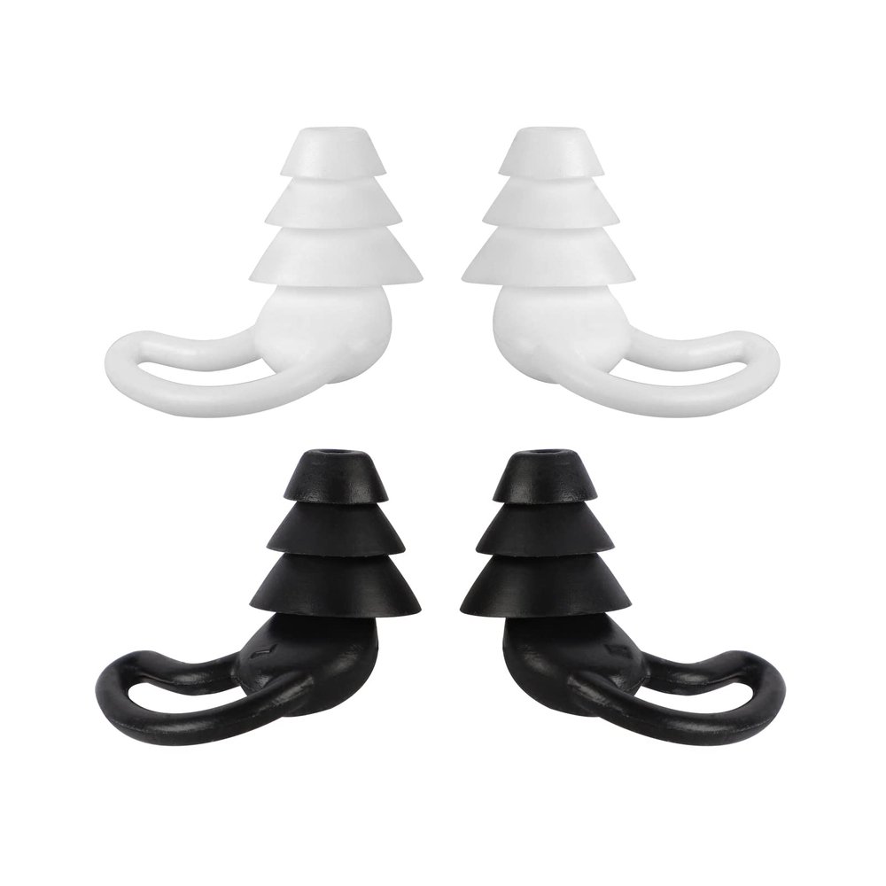2 Pairs Quiet Noise Reduction Earplugs, Reusable Flexible Silicone Ear Plugs for Sleeping, Swimming, Noise Sensitivity & Flights, Snoring, Travel, Concerts, 40dB Noise Cancelling