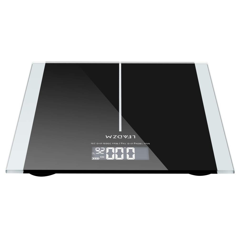 400lb/180kg Smart Body Weight Scale with Fat Digital Accurate Bathroom Fitness Backlit LCD Display, Black