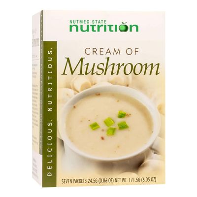Nutmeg State Nutrition  High Protein Instant Soup Mix, Low Calorie, Low Fat, Low Carb, Ideal Protein Compatible, 7 Servings Per Box (Cream of Mushroom)