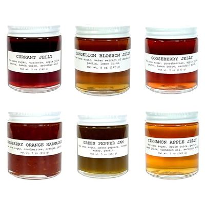 Gourmet Jellies, Marmalade & Jam Gift Set, Assorted Low Sugar Jam & Jellies, Gift Sets, Jellies & Preserves, 142 g x 6 Mini Jars - Smoke Camp Crafts