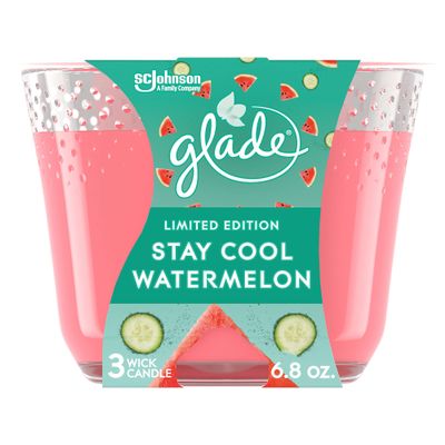 Glade Candle Stay Cool Watermelon, 3-Wick Candle