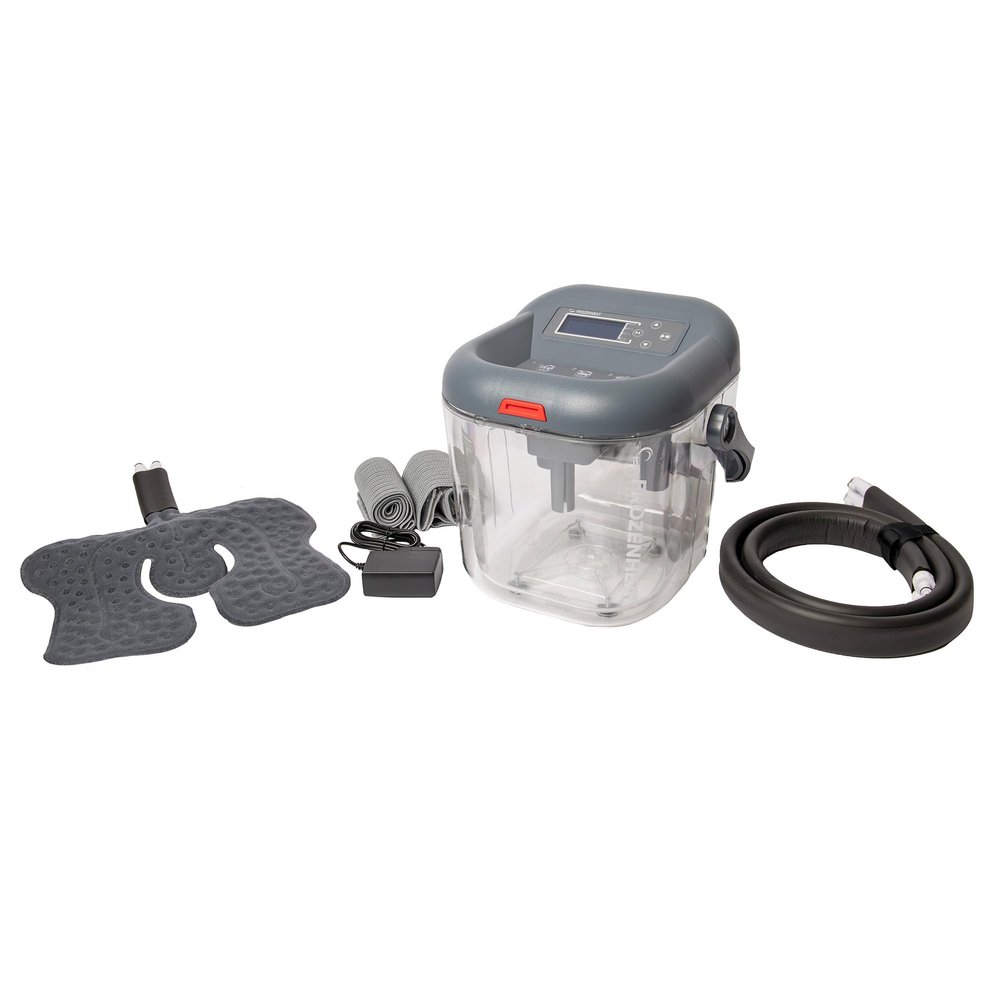 Renewed FrozenHeat Therapy Unit for Hot and Cold Cryotherapy treatment with reusable attachment pads for Back, Shoulder, Leg, Ankle, Hip and Knee- for a Faster Recovery and Pain Relief by Brace Direct