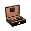 Bey-Berk Dylan Carbon Fiber Design Cigar Humidor, Spanish Cedar Lined 40-Cigar Box with Hygrometer and Humidifier, Black