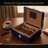 Bey-Berk Landon Carbon Fiber Cigar Humidor (Blue), Spanish Cedar Lined 50-Cigar Box with External Hygrometer view 4