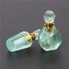 1pc Natural Green Fluorite Charm Quartz Crystal Healing Stone Necklace Pendants Reiki Essential Oil Diffuser Bottle Pendant Gift - (Metal Color: 16.Labradorite B) view 3