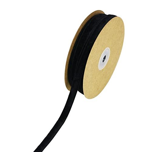(20 Meters/roll) 10mm Velvet Ribbon Gift Wrapping Decoration Christmas Lace Ribbons - (Color: Black)