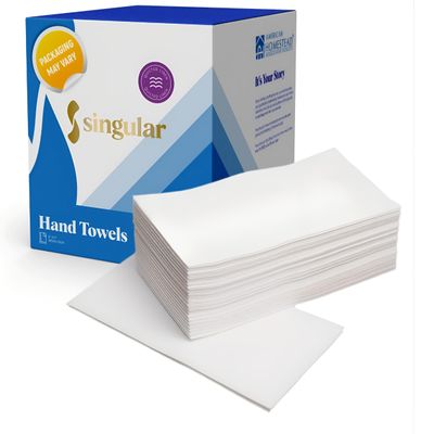 AMERICAN HOMESTEAD Disposable Hand Towels for Bathroom - White Linen-Like Guest Napkins - Ideal Paper Dinner Napkins or Bathroom Towels for Guests - 50 Count - Quilted - 15.5" x 12"