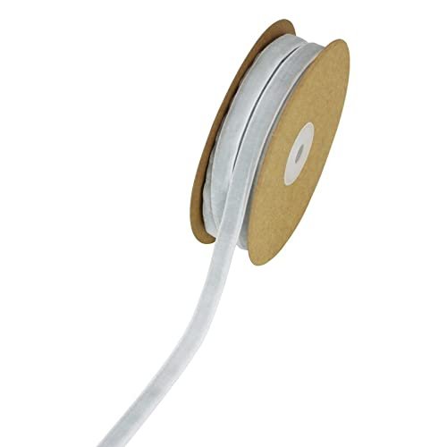 (20 Meters/roll) 10mm Velvet Ribbon Gift Wrapping Decoration Christmas Lace Ribbons - (Color: Grey)