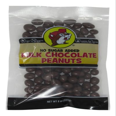 Buc-ee's No Sugar Added Milk Chocolate Peanuts