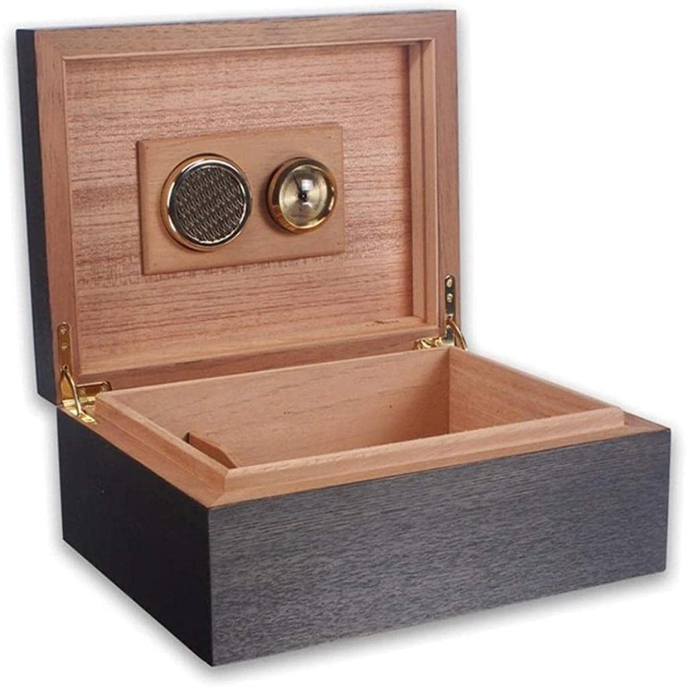 HongLianRiven Cigar Box Humidor Patina Matte Humidor Cedar Wood Humidor Cigar Cabinet Classical Atmosphere Small Cigar Humidor