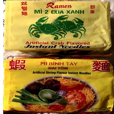 Binh Tay Mi Vietnam Instant Ramen Noodles Shrimp and Crab Flavor (Pack of 20)