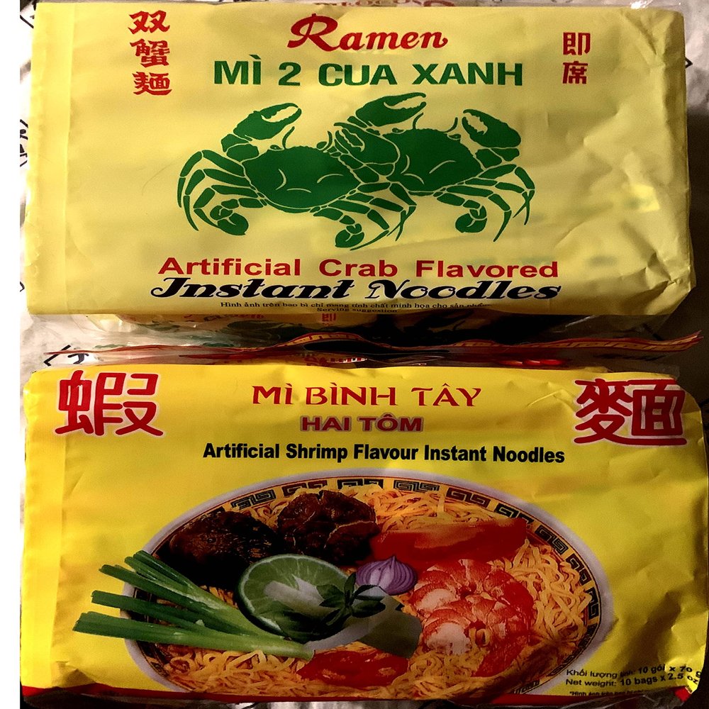 Binh Tay Mi Vietnam Instant Ramen Noodles Shrimp and Crab Flavor (Pack of 20)