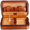 HongLianRiven Cigar Box Humidor Cedar Cigar Box Installed Four Portable Cigar Leather Handmade Cigar Humidors view 1