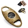 CIGARLOONG Cigar Cutter Stainless Steel Bronze Engraved Double Cut Blade Cigar Guillotine (Gold+Black) view 1